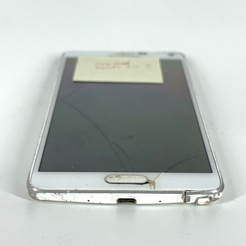 Samsung Galaxy Note 4 (SM-N910) 32gb White  - Bad Screen - POWERS ON - FOR PARTS - Picture 2 of 3